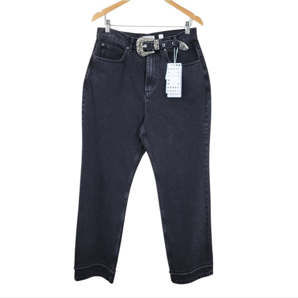 Le' AL.X Western Belt Jean Black Denim Jeans NEW Women's Size 31